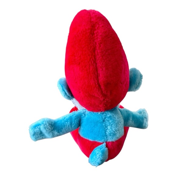 VTG 1979/81 The Smurfs Seated Smurf & Papa Smurf Bean Bag Plush Toy Bundle - Picture 13 of 16
